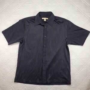 SYLLABLES Vintage black paisley short sleeve dress‎ shirt size XL